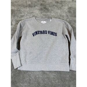 Vineyard Vines Womens Heather Gray Logo Crewneck Fleece Sweatshirt XS